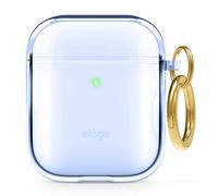elago Clear Case - Custodia trasparente protettiva compatibile con Apple AirPods 2 e 1, Premium TPU, Diminue JaunirI, anti-macchia, supporta la ricarica wireless (blu acqua)
