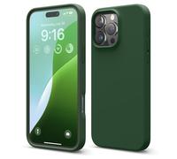 elago Compatibile con iPhone 16 Pro Max Cover, Cover in Silicone Liquido Premium, Cover Protettiva Completa, Antiurto, Cover Sottile, Fodera in Microfibra Antigraffio (Verde Alpino)