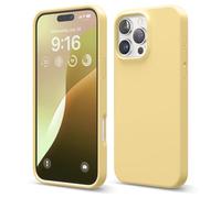 Elago Compatibile con iPhone 16 Pro Max: Cover in Silicone Liquido Premium, Protettiva Completa, Antiurto, Sottile con Fodera in Microfibra Antigraffio (Giallo)