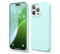 elago Compatibile con iPhone 16 Pro Max, Cover in Silicone Liquido Premium, Protettiva Completa, Antiurto, Sottile, Fodera in Microfibra Antigraffio (Acqua Sky)
