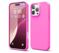 Elago Compatibile con iPhone 16 Pro Max Cover in Silicone Liquido Premium, Protettiva Completa, Antiurto, Sottile con Fodera in Microfibra Antigraffio (Rosa Vivo)