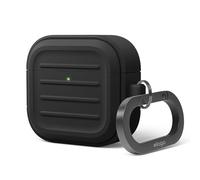 elago Cover Armor con Moschettone per AirPods 5 e AirPods 4 | Custodia con Ricarica Wireless, Antiurto e Protezione Completa (Nero)