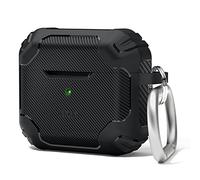 elago Custodia Solid Armor compatibile con AirPods 3, design antiurto in materiale TPU resistente, supporta la ricarica wireless, protezione completa del corpo (nero)