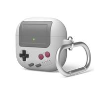 elago Cover AW5 con Moschettone per AirPods 5 e AirPods 4 | Custodia dal Design Retrò Ispirato a una Console da Gioco Portatile (Grigio Chiaro)