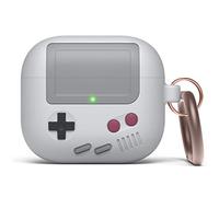elago Cover AW5 per AirPods 3 | Design Console Classica da Videogiochi con Portachiavi, Ricarica Wireless (Grigio Chiaro)
