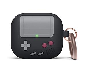 elago Cover AW5 per AirPods 3 | Design Console Classica da Videogiochi con Portachiavi, Ricarica Wireless (Nero)