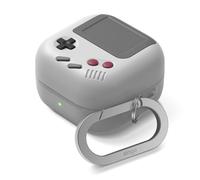 elago Cover AW5 per Samsung Galaxy Buds 4 e Buds 4 Pro | Design Console di Gioco Classica con Moschettone, Ricarica Wireless, Protezione Completa (Grigio Chiaro)