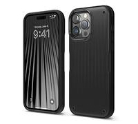 elago Cover Buckler Compatibile con iPhone 14 Pro Max Custodia Case (6.7") -Protezione Cadute a livello Militare USA, Cover Protettiva Robusta, Struttura Fibra di Carbonio, Antiurto (Nero)