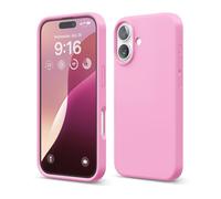 elago Cover Compatibile con iPhone 16 - Custodia in Silicone Liquido Premium, Protettiva Completa, Antiurto, Sottile, Fodera in Microfibra Antigraffio (Rosa Caldo)