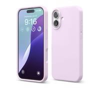 elago Cover Compatibile con iPhone 16 - Custodia in Silicone Liquido Premium, Protettiva Completa, Antiurto, Sottile, Fodera in Microfibra Antigraffio (Lilla Chiaro)