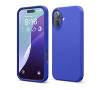 elago Cover Compatibile con iPhone 16 - Custodia in Silicone Liquido Premium, Protettiva Completa, Antiurto, Sottile, Fodera in Microfibra Antigraffio (Blu Cobalto)
