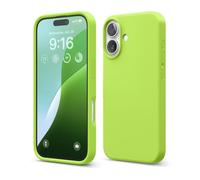elago Cover Compatibile con iPhone 16 - Custodia in Silicone Liquido Premium, Protettiva Completa, Antiurto, Sottile, Fodera in Microfibra Antigraffio (Verde Lime)