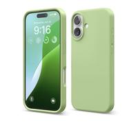 elago Cover Compatibile con iPhone 16 - Custodia in Silicone Liquido Premium, Protettiva Completa, Antiurto, Sottile, Fodera in Microfibra Antigraffio (Verde Pastello)