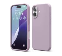 elago Cover Compatibile con iPhone 16 - Custodia in Silicone Liquido Premium, Protettiva Completa, Antiurto, Sottile, Fodera in Microfibra Antigraffio (Viola Chiaro)