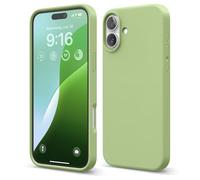 elago Cover Compatibile con iPhone 16 Plus - Custodia in Silicone Liquido Premium, Protettiva Completa, Antiurto, Sottile, Fodera in Microfibra Antigraffio (Verde Pastello)