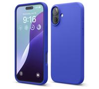elago Cover Compatibile con iPhone 16 Plus - Custodia in Silicone Liquido Premium, Protettiva Completa, Antiurto, Sottile, Fodera in Microfibra Antigraffio (Blu Cobalto)