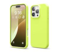 elago Cover Compatibile con iPhone 16 Pro - Custodia in Silicone Liquido Premium, Protettiva Completa, Antiurto, Sottile, Fodera in Microfibra Antigraffio (Neon Giallo)