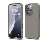 elago Cover Compatibile con iPhone 16 Pro - Custodia in Silicone Liquido Premium, Protettiva Completa, Antiurto, Sottile, Fodera in Microfibra Antigraffio (Grigio Medio)