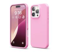 elago Cover Compatibile con iPhone 16 Pro - Custodia in Silicone Liquido Premium, Protettiva Completa, Antiurto, Sottile, Fodera in Microfibra Antigraffio (Rosa Caldo)