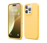 elago Cover Compatibile con iPhone 16 Pro - Custodia in Silicone Liquido Premium, Protettiva Completa, Antiurto, Sottile, Fodera in Microfibra Antigraffio (Sole)