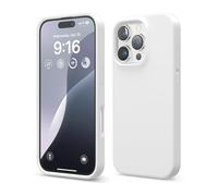 elago Cover Compatibile con iPhone 16 Pro - Custodia in Silicone Liquido Premium, Protettiva Completa, Antiurto, Sottile, Fodera in Microfibra Antigraffio (Bianco)