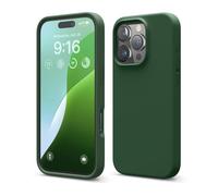elago Cover Compatibile con iPhone 16 Pro - Custodia in Silicone Liquido Premium, Protettiva Completa, Antiurto, Sottile, Fodera in Microfibra Antigraffio (Verde Alpino)