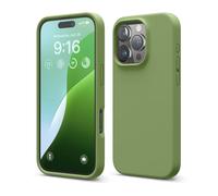 elago Cover Compatibile con iPhone 16 Pro - Custodia in Silicone Liquido Premium, Protettiva Completa, Antiurto, Sottile, Fodera in Microfibra Antigraffio (Verde Cedar)