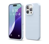 elago Cover Compatibile con iPhone 16 Pro - Custodia in Silicone Liquido Premium, Protettiva Completa, Antiurto, Sottile, Fodera in Microfibra Antigraffio (Azzurro)