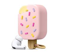 elago Gelato Custodia Cover in Silicone Morbido con Moschettone Portachiavi Compatibile con AirPods Pro - Unico 3D Cover Ice Cream Carina Cover Kawaii (Fragola)