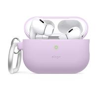 elago Cover in Silicone Compatibile con Apple AirPods Pro 2a Generazione (2022), Custodia Protettiva con Portachiavi, LED Frontale Visibile, Supporta la Ricarica Wireless (Lavanda)