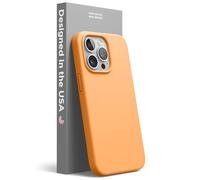 elago Cover in Silicone Liquido per iPhone 13 Pro (6,1") | Protezione Fotocamera e Schermo, Antiurto, Fodera Morbida in Microfibra Antigraffio (Arancione)