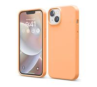 elago Cover in Silicone Liquido per iPhone 14 (6,1") | Silicone Premium, Protezione Completa, Antiurto a 4 Strati, Fodera Morbida in Microfibra Antigraffio (Arancione)