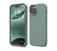 elago Cover in Silicone Liquido per iPhone 15 | Silicone Premium, Protezione Completa, Antiurto a 4 Strati, Fodera Morbida in Microfibra Antigraffio (Verde Notte)