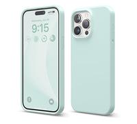 elago Cover Silicone Liquido Compatibile con iPhone 15 Pro Max Case, Custodia Silicone Premium, Protezione Completa [Struttura Antiurto a 4 Strati], Fodera Morbida Microfibra Antigraffio (Menta)
