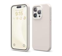 elago Cover in Silicone Liquido per iPhone 15 Pro | Silicone Premium, Protezione Completa, Antiurto a 4 Strati, Fodera Morbida in Microfibra Antigraffio (Pietra Beige)
