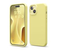 elago Cover Silicone Liquido Compatibile con iPhone 15 Case, Custodia Silicone Premium, Protezione Completa [Struttura Antiurto a 4 Strati], Fodera in Morbida Microfibra Antigraffio (Giallo)