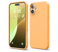 elago Cover in Silicone Liquido per iPhone 16 Plus | Silicone Premium, Protezione Completa, Antiurto, Sottile, Fodera in Microfibra Antigraffio (Arancione)