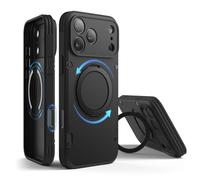 elago Cover Magnetica Armor per iPhone 18 Pro Max/17 Pro Max [6,9"] | Compatibile con MagSafe, Supporto ad Anello Girevole a 360°, Struttura Robusta Antiurto, Design Resistente (Nero)