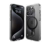 elago Cover Magnetica Trasparente Ibrida Custodia Compatibile con iPhone 15 Pro Case (6.1"), Compatibile con MagSafe, PC + TPU, Protezione di Cadute Grado Militare USA, Ingiallimento Ridotto (Nero)