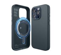elago Cover Magnetica in Pelle Sintetica per iPhone 15 Pro | Compatibile con MagSafe, Pelle Sintetica Premium, Magneti Forti Integrati, Struttura a 5 Strati (Jean Indigo)