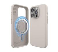 elago Cover Magnetica in Silicone Compatibile con iPhone 15 Pro Custodia, Compatibile con Accessori MagSafe, Magneti Integrati, Silicone Premium, Protezione Completa [Struttura a 5 Strati] (Beige)