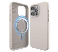 elago Cover Magnetica in Silicone Compatibile con iPhone 15 Pro Max Custodia, Compatibile con Accessori MagSafe, Magneti Integrati, Silicone Premium, Protezione Completa [Struttura a 5 Strati] (Beige)