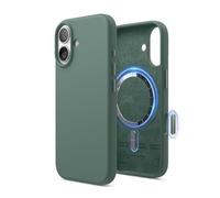 elago Cover Magnetica in Silicone Liquido per iPhone 17 (6,3") - Compatibile con MagSafe, Antiurto, Sottile, Finitura Soft-Touch (Verde Mezzanotte)