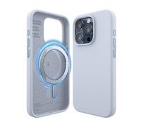elago Cover Magnetica in Silicone per iPhone 15 Pro | Compatibile con MagSafe, Magneti Integrati, Silicone Premium, Protezione con Struttura a 5 Strati (Azzurro)