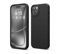 elago Cover Silicone Liquido Compatibile con iPhone 15 Case, Custodia Silicone Premium, Protezione Completa [Struttura Antiurto a 4 Strati], Fodera in Morbida Microfibra Antigraffio (Nero)