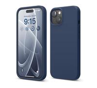 elago Cover Silicone Liquido Compatibile con iPhone 15 Case, Custodia Silicone Premium, Protezione Completa [Struttura Antiurto a 4 Strati], Fodera in Morbida Microfibra Antigraffio (Jean Indigo)