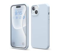 elago Cover Silicone Liquido Compatibile con iPhone 15 Case, Custodia Silicone Premium, Protezione Completa [Struttura Antiurto a 4 Strati], Fodera in Morbida Microfibra Antigraffio (Azzurro)