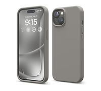 elago Cover Silicone Liquido Compatibile con iPhone 15 Case, Custodia Silicone Premium, Protezione Completa [Struttura Antiurto a 4 Strati], Fodera in Morbida Microfibra Antigraffio (Grigio Medio)