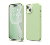 elago Cover Silicone Liquido Compatibile con iPhone 15 Case, Custodia Silicone Premium, Protezione Completa [Struttura Antiurto a 4 Strati], Fodera in Morbida Microfibra Antigraffio (Verde Pastello)