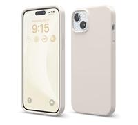 elago Cover Silicone Liquido Compatibile con iPhone 15 Plus Case, Custodia Silicone Premium, Protezione Completa [Struttura Antiurto a 4 Strati], Fodera Morbida Microfibra Antigraffio (Pietra Beige)